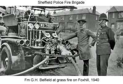 Photo - G.H. Bellfield at grass fire, Fox Hill, 1940